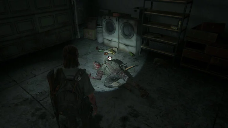 Der Bogen liegt bei Boris' Leiche in der Garage in The Last of Us 2.