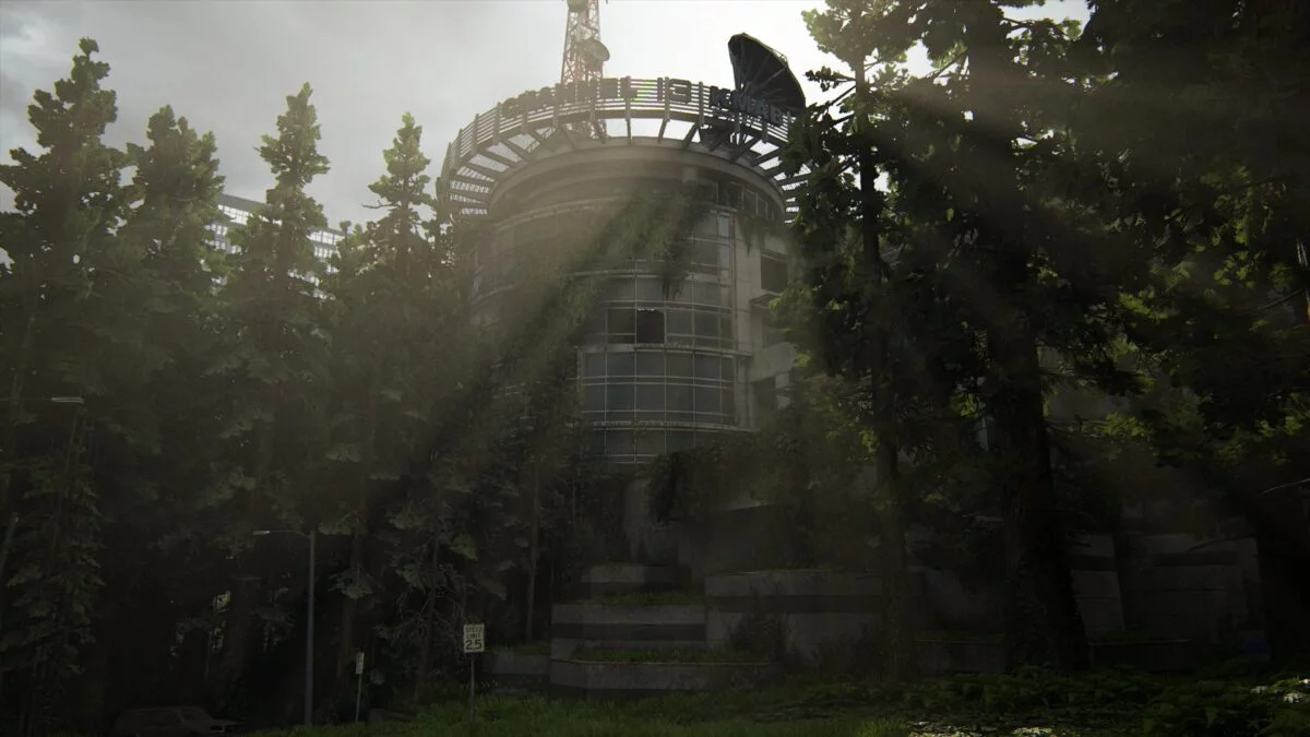 Blick auf das Gebäude von Kanal 13 in The Last of Us 2
