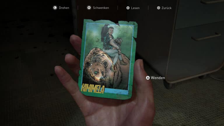 Front side of the trading card Kimimela in The Last of Us 2