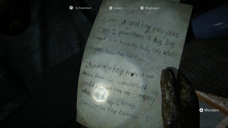 Artifact Note to Santa in The Last of Us 2