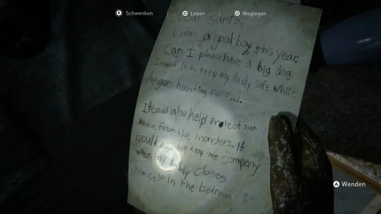 Artefakt Brief an den Weihnachtsmann in The Last of Us 2