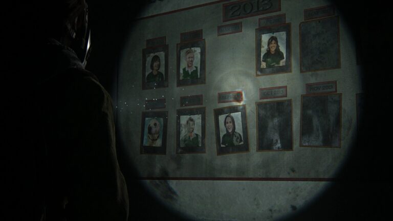 Board with employee awards in the Green Place Market in The Last of Us 2