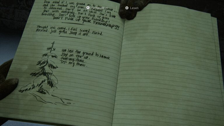 Journal entry on the balcony of the National Radio Array Station in The Last of Us 2