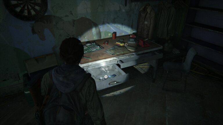 Upgrade parts in the back area of the children´s book section of the library in The Last of Us 2