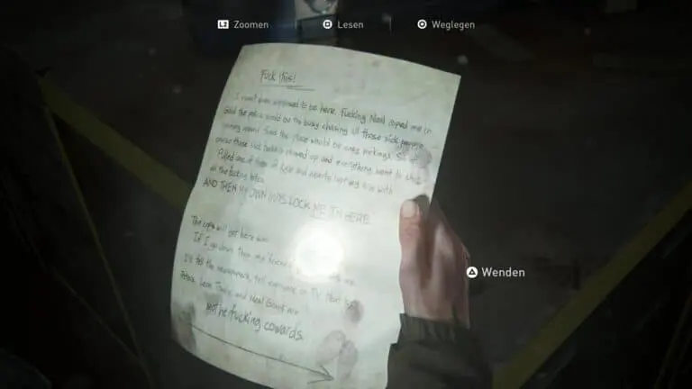 Das Artefakt Brief des Bankräubers in The Last of Us 2