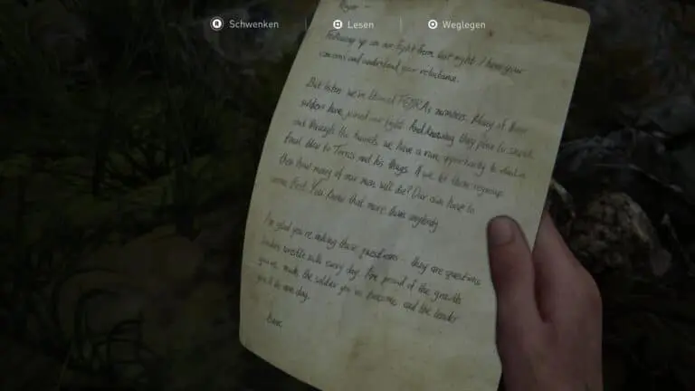 Artefakt Brief von Isaac in The Last of Us 2