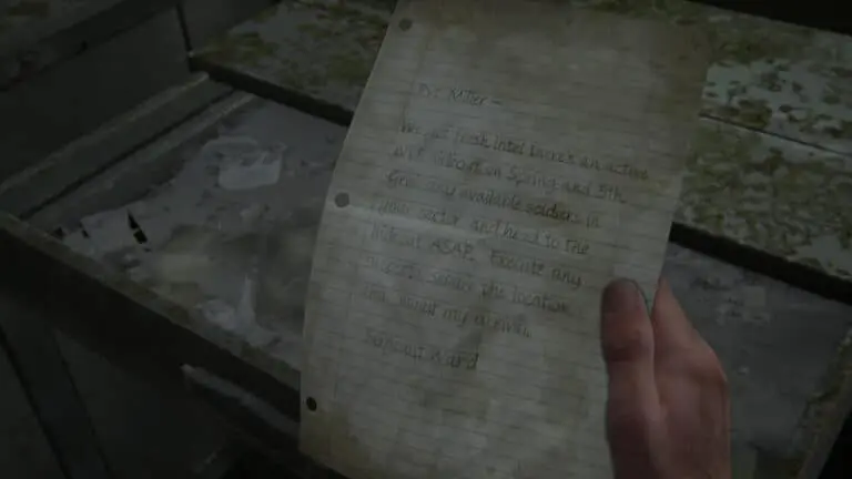 Das Artefakt Notfallprotokolle-Memo in The Last of Us 2