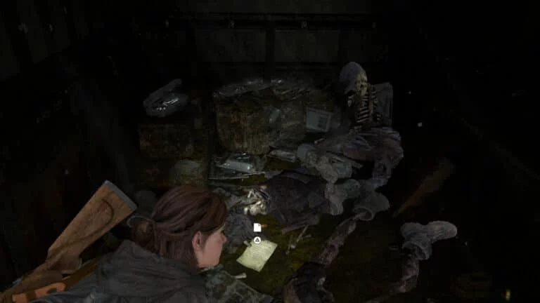 Neben Leichen und Unrat liegt das Artefakt Notiz an den Informanten in The Last of Us 2