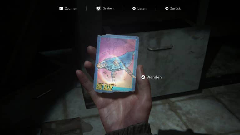 Front page of the trading card Big Blue in The Last of Us 2.