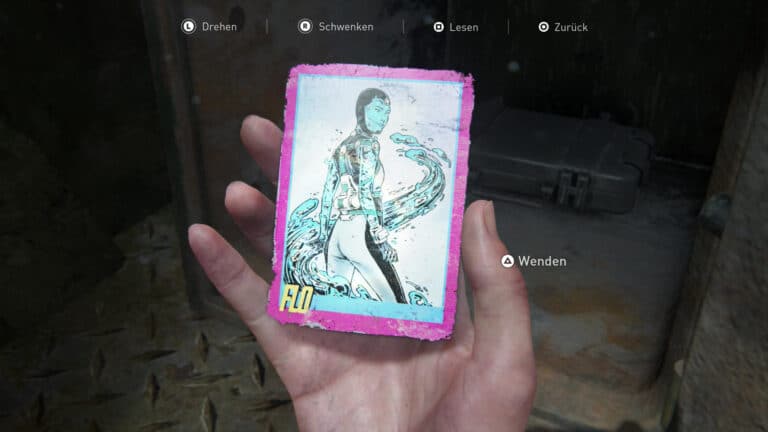The trading card Flo in The Last of Us 2