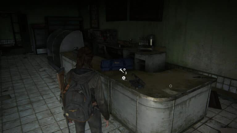 Upgrade parts on the counter in the Ruston Coffee Shop in The Last of Us 2.