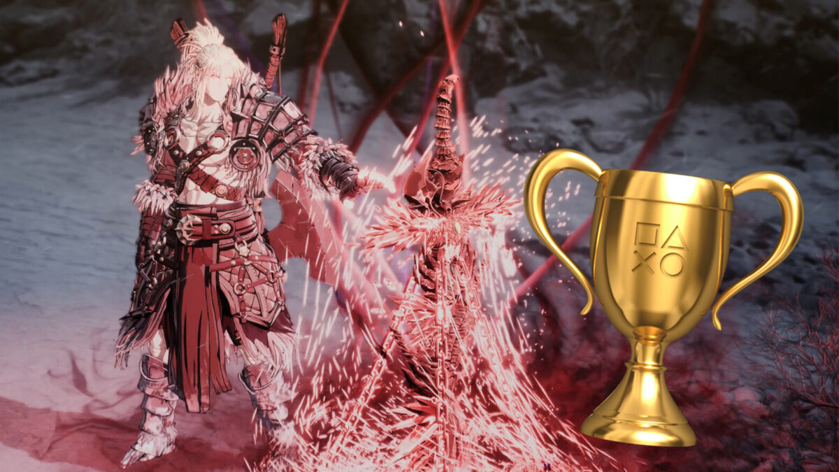 Eine Spielszene zeigt Berzerker Khazan, wie er über einem rot schimmernden Stein die Hand ausbreitet.