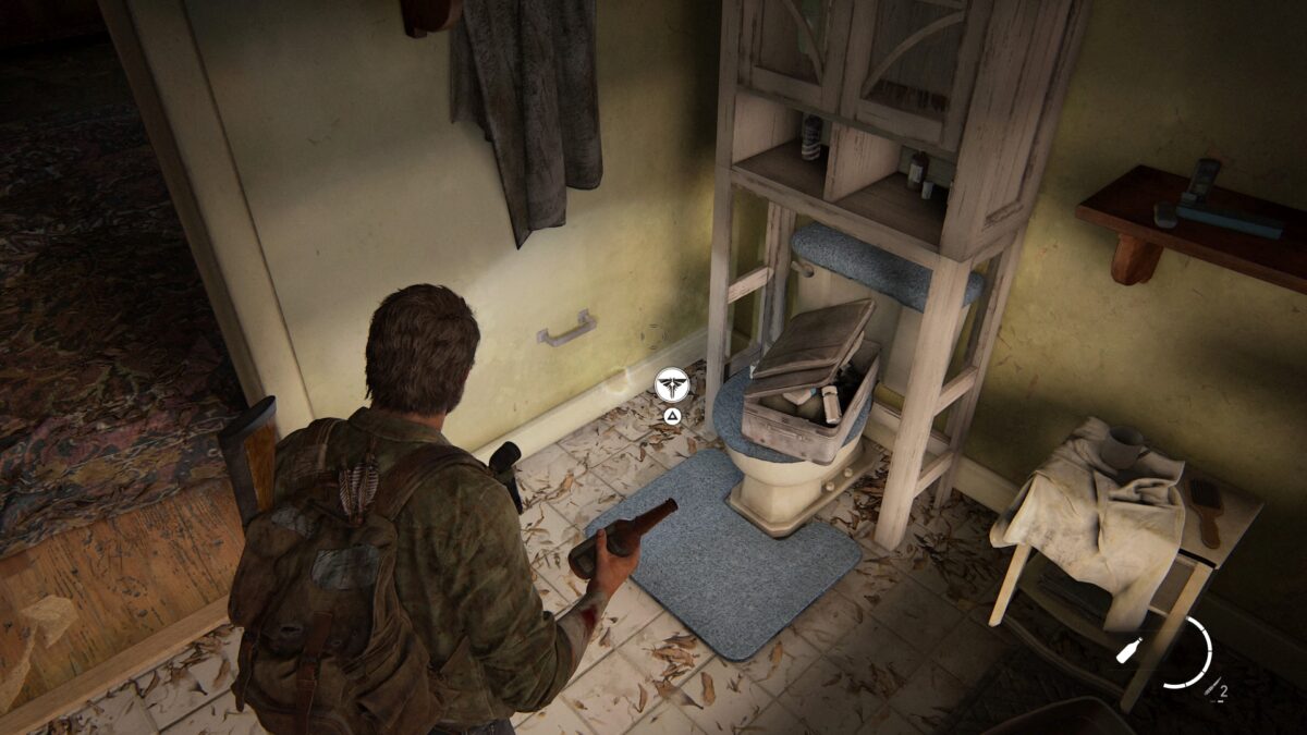 Der zehnte Firefly-Anhänger in The Last of Us Part 1 liegt in diesem Badezimmer.