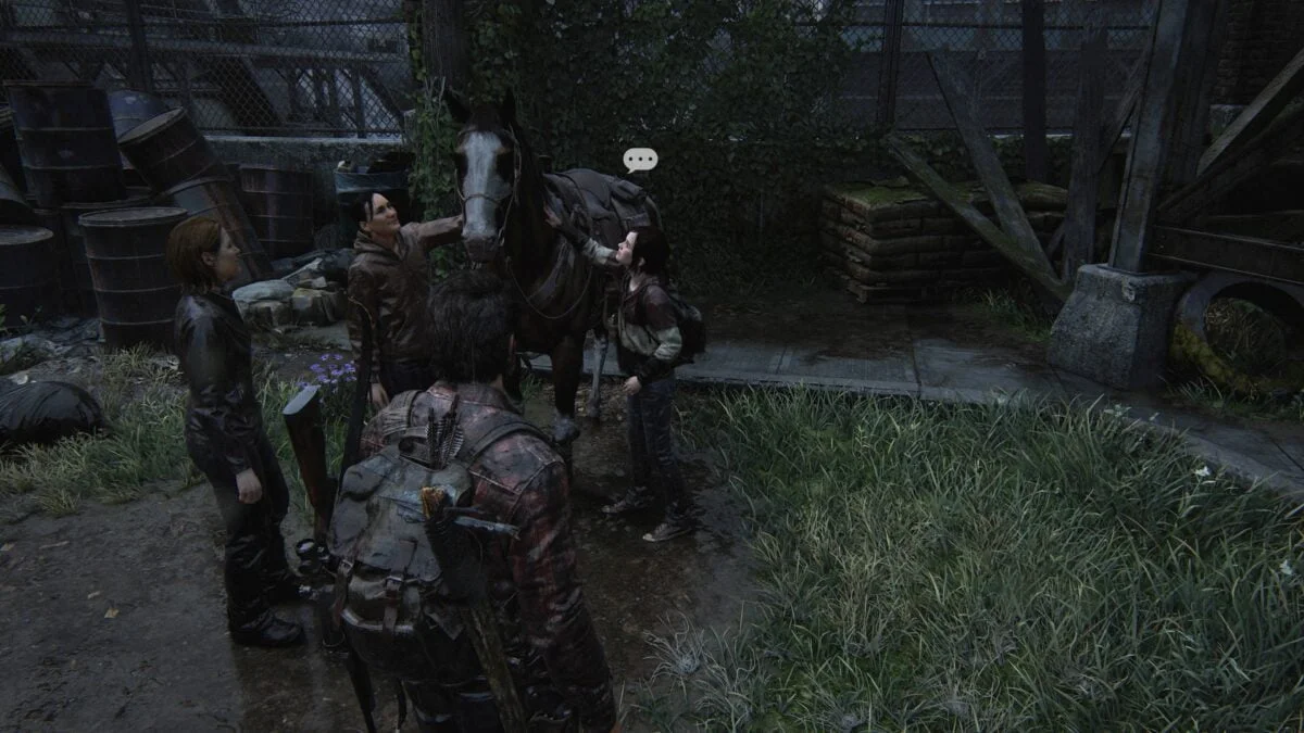 Ellie ist begeistert von den Pferden und ihr könnt ein freiwilliges Gespräch in The Last of Us Part 1 führen.