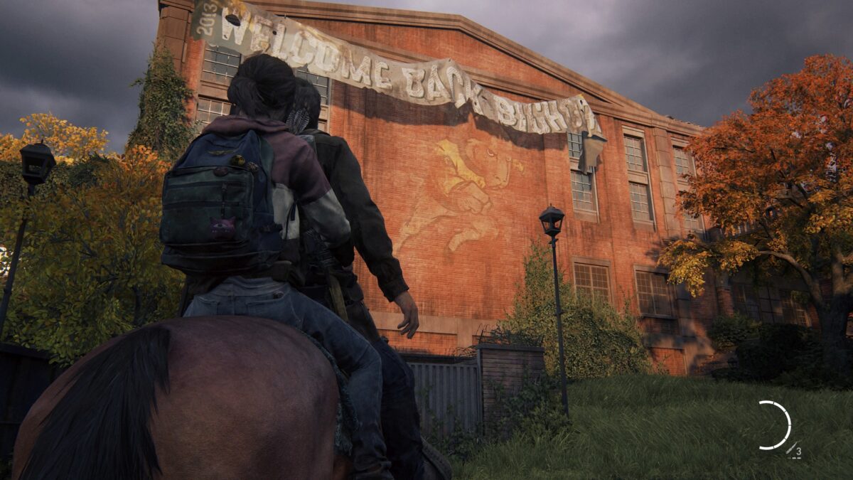 An dieser Wandmalerei könnt ihr ein freiwilliges Gespräch in The Last of Us Part 1 führen.