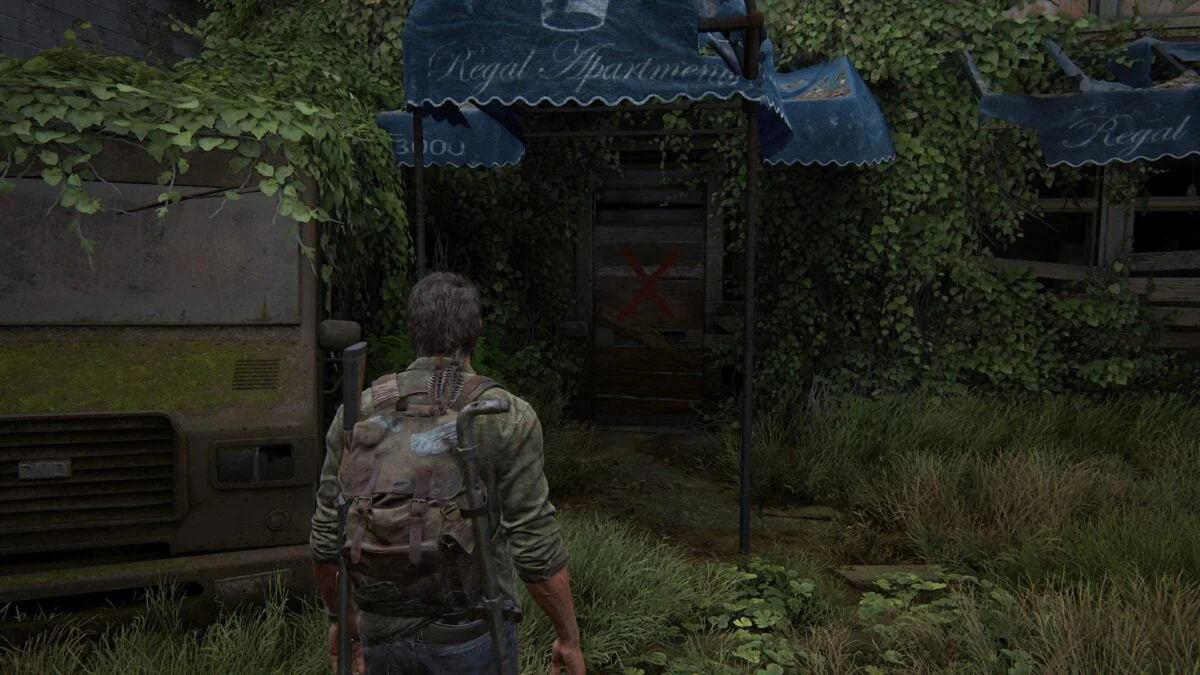 Die sechste verschlossene Tür in The Last of Us Part 1 trägt eine dezente Markierung.
