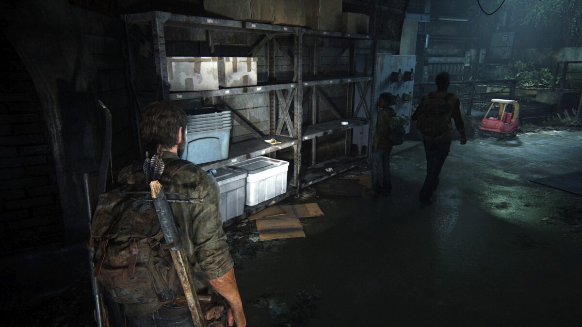 In diesem Regal in der Kanalisation liegt das sechste Trainingsbuch in The Last of Us Part 1. 