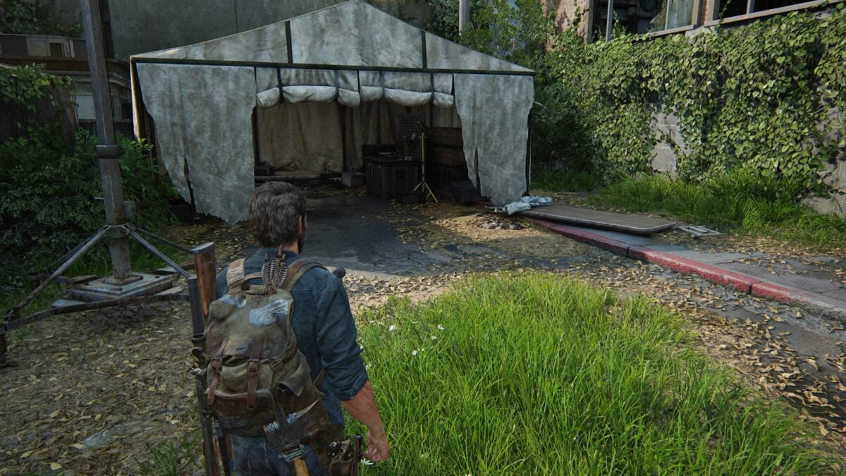 In diesem Zelt findet ihr die zehnte Werkbank in The Last of Us Part 1.