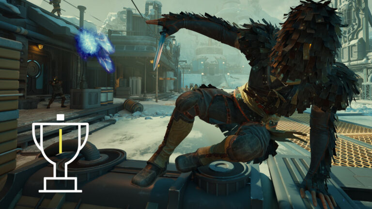 Eine Person in Ausrüstung springt über ein Objekt.