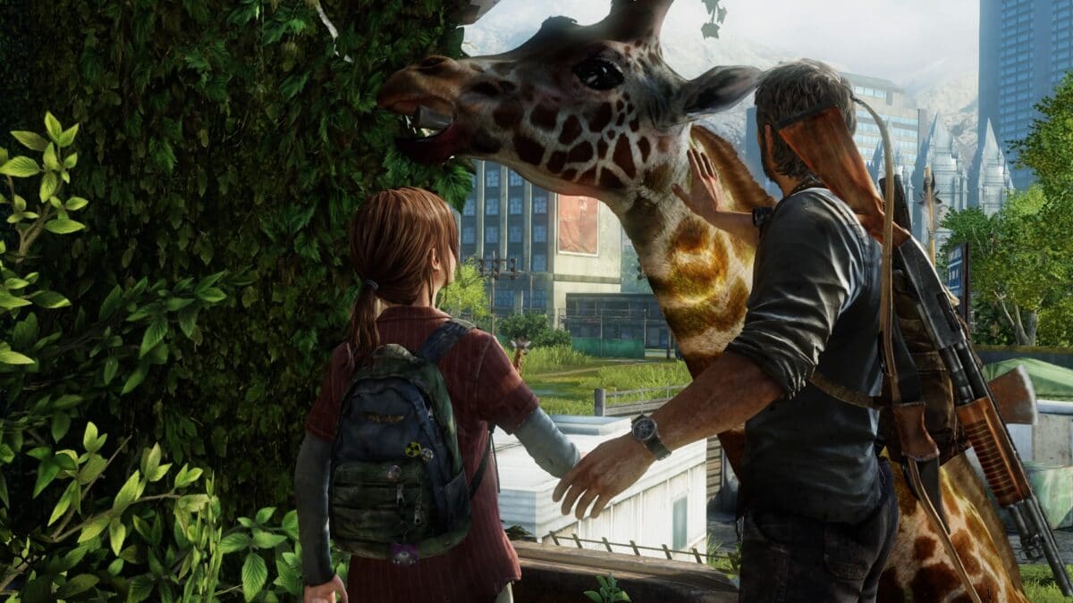 Joel und Ellie treffen eine Giraffe