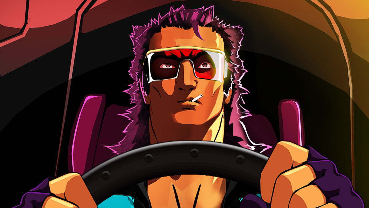 Mullet Mad Jack sitzt mit sonnenbrille und Zigarette im Auto.