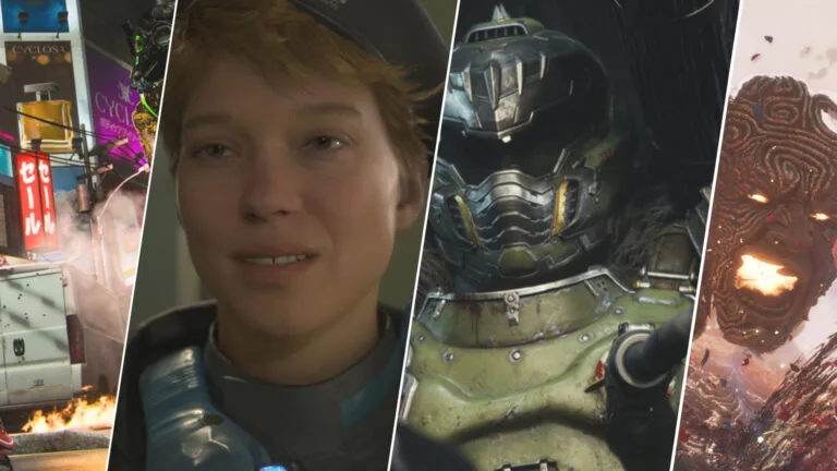 Vier Bilder, die unterschiedliche Spiele zeigen. Darunter Death Stranding 2, Call of Duty und Clair Obscur: Expedition 33.