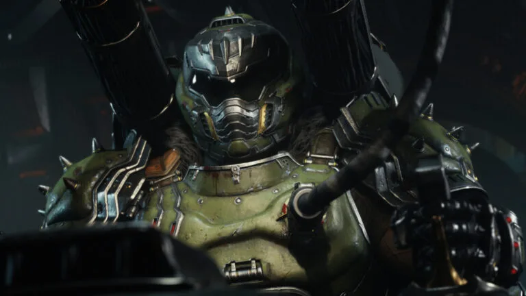 Der DOOM-Slayer in Nahaufnahme.