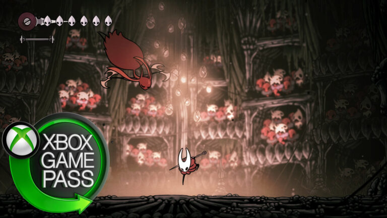 Die Hauptfigur aus Hollow Knight: Silksong springt auf den Boden.