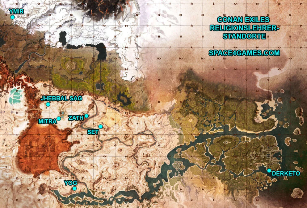 Conan Exiles Religion Standorte aller Religionslehrer auf der Karte