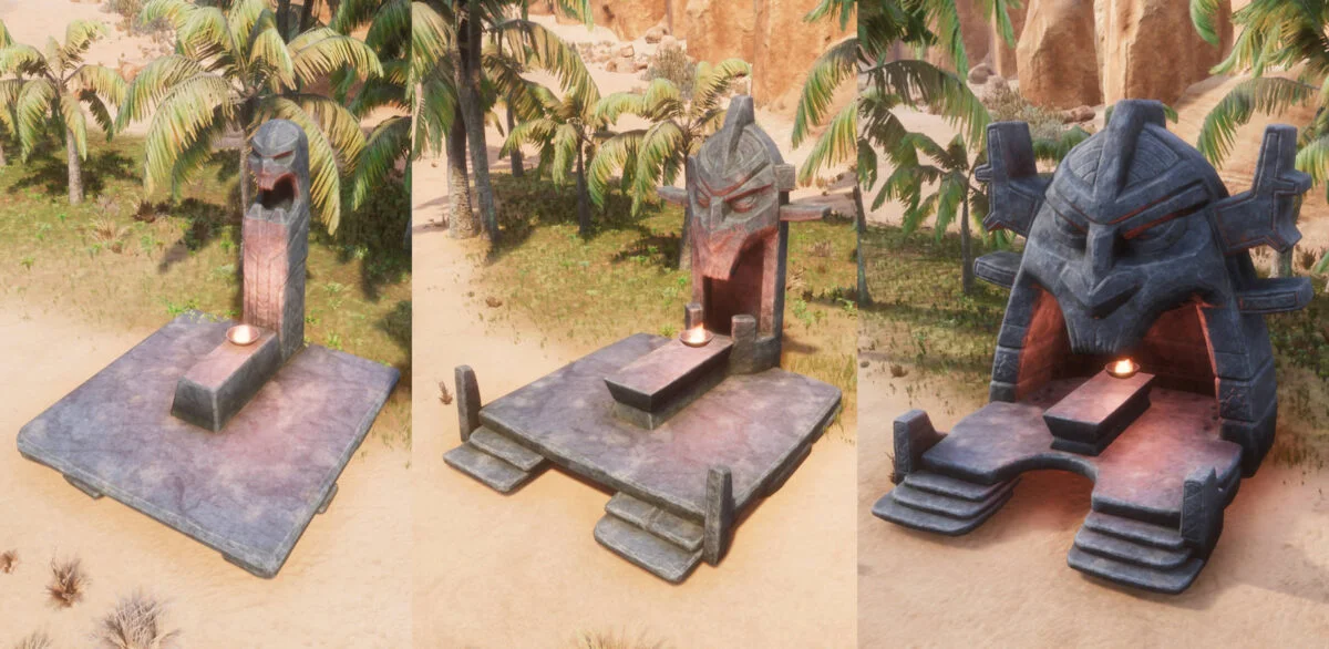 Conan Exiles Ymir-Altar in allen drei Stufen