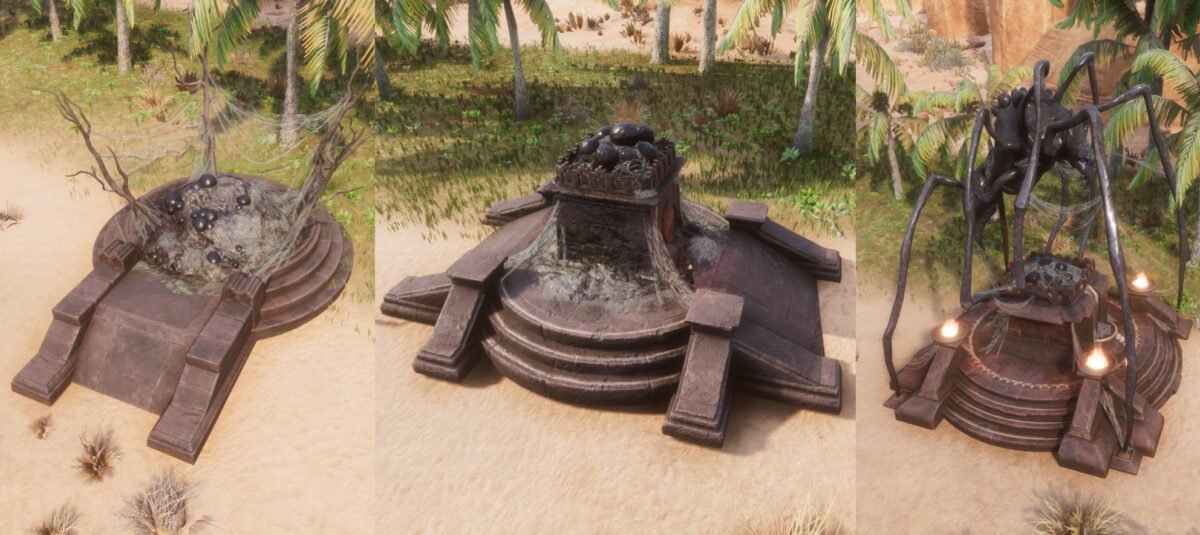 Conan Exiles Zath-Altar in allen drei Stufen