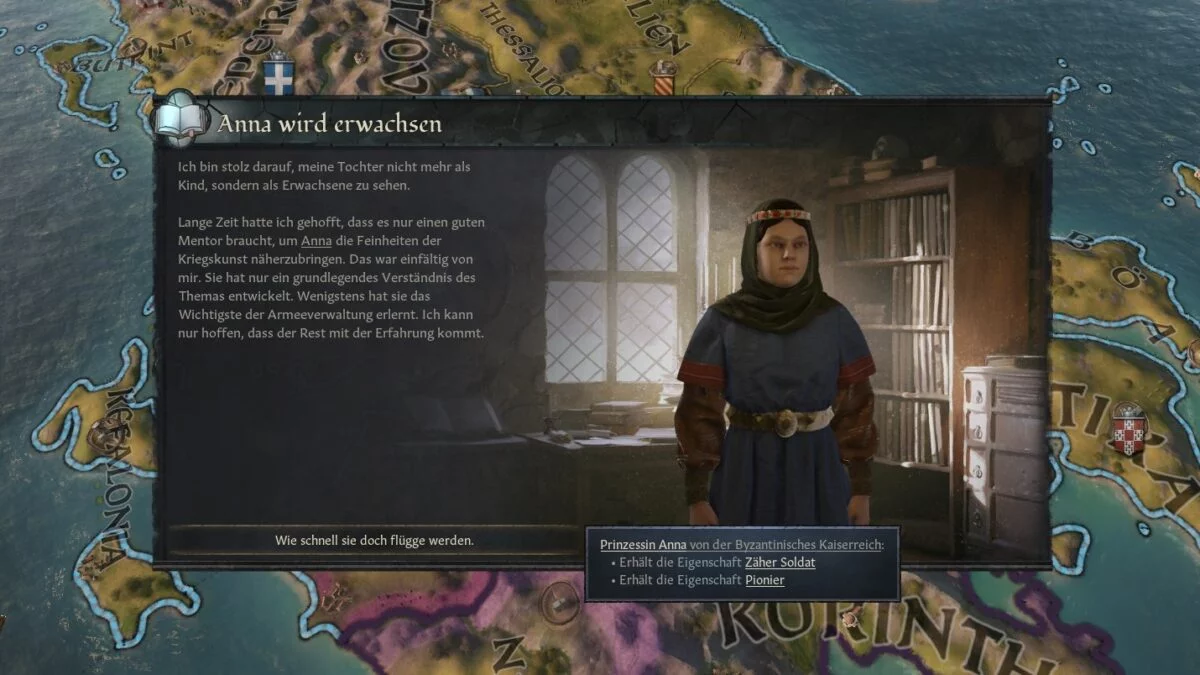 Crusader Kings 3 Result screen of the education of a daughter