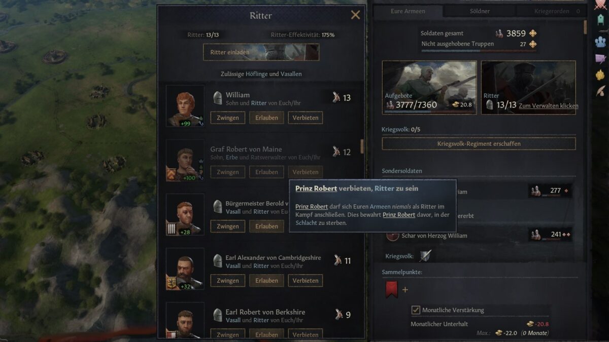 Crusader Kings 3 The English Crown prince is being prohibited from becoming a champion in the Champion window
