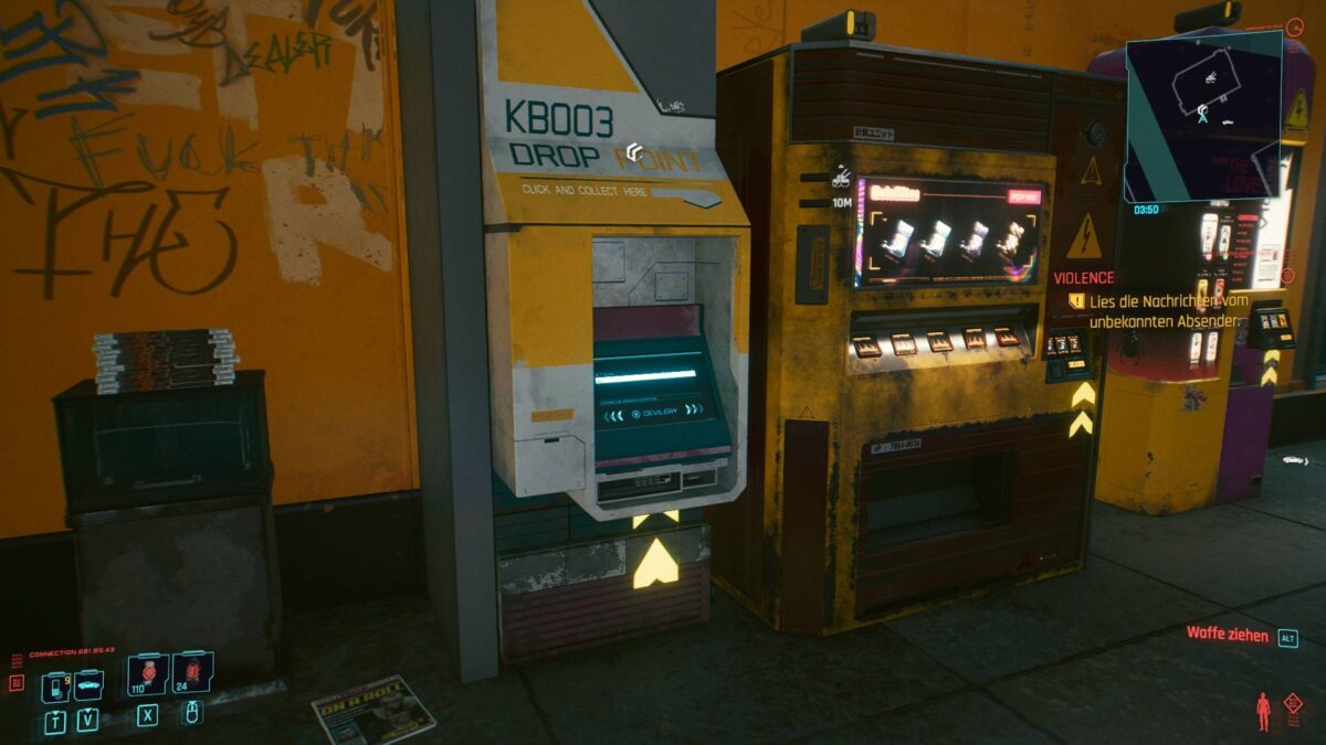 Cyberpunk 2077 Geld verdienen-Guide Verkaufsautomat in Night City
