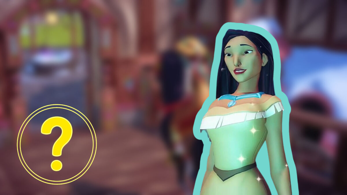 Pocahontas schaut freudig nach vorne.