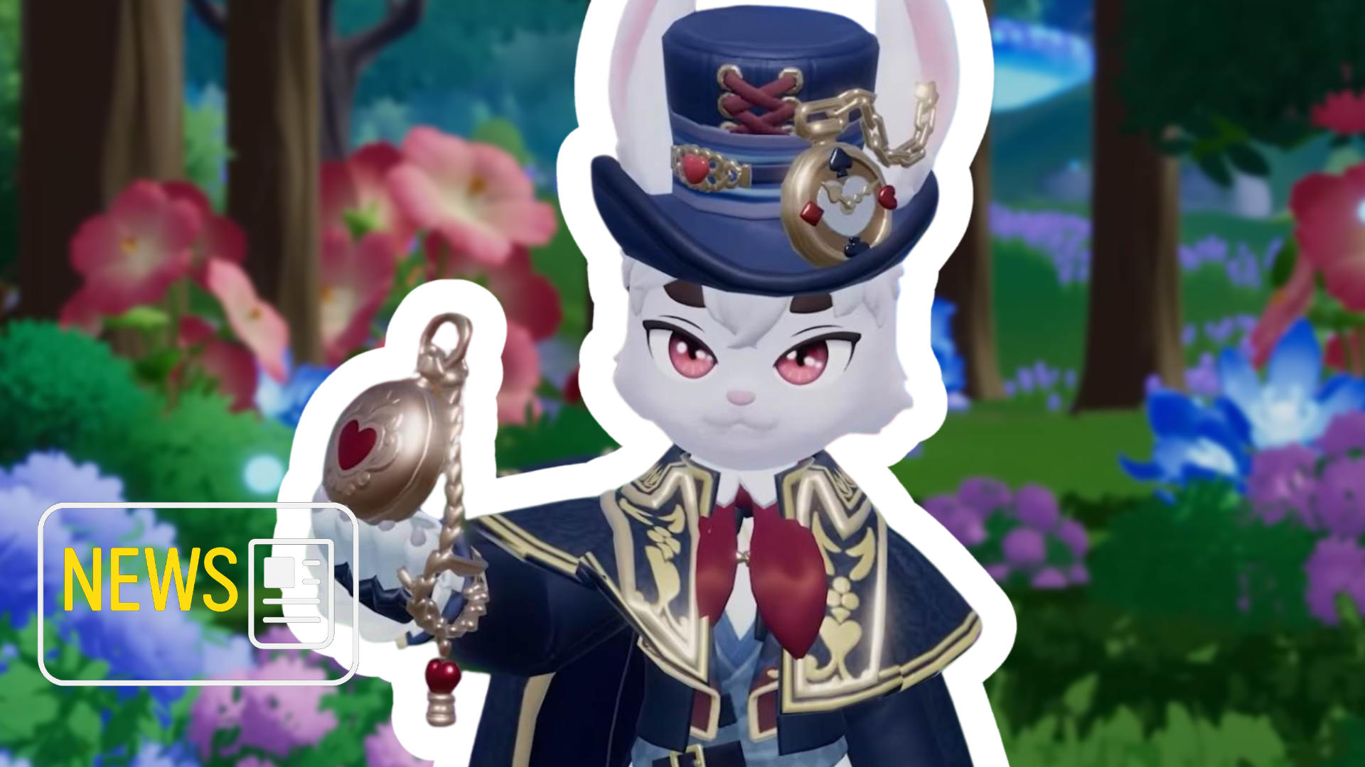 Ein Hase mit einer Taschenuhr aus Heartopia.