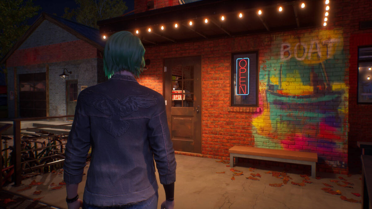 Chloe steht vor der Snapping Turtle in Life is Strange: Reunion.