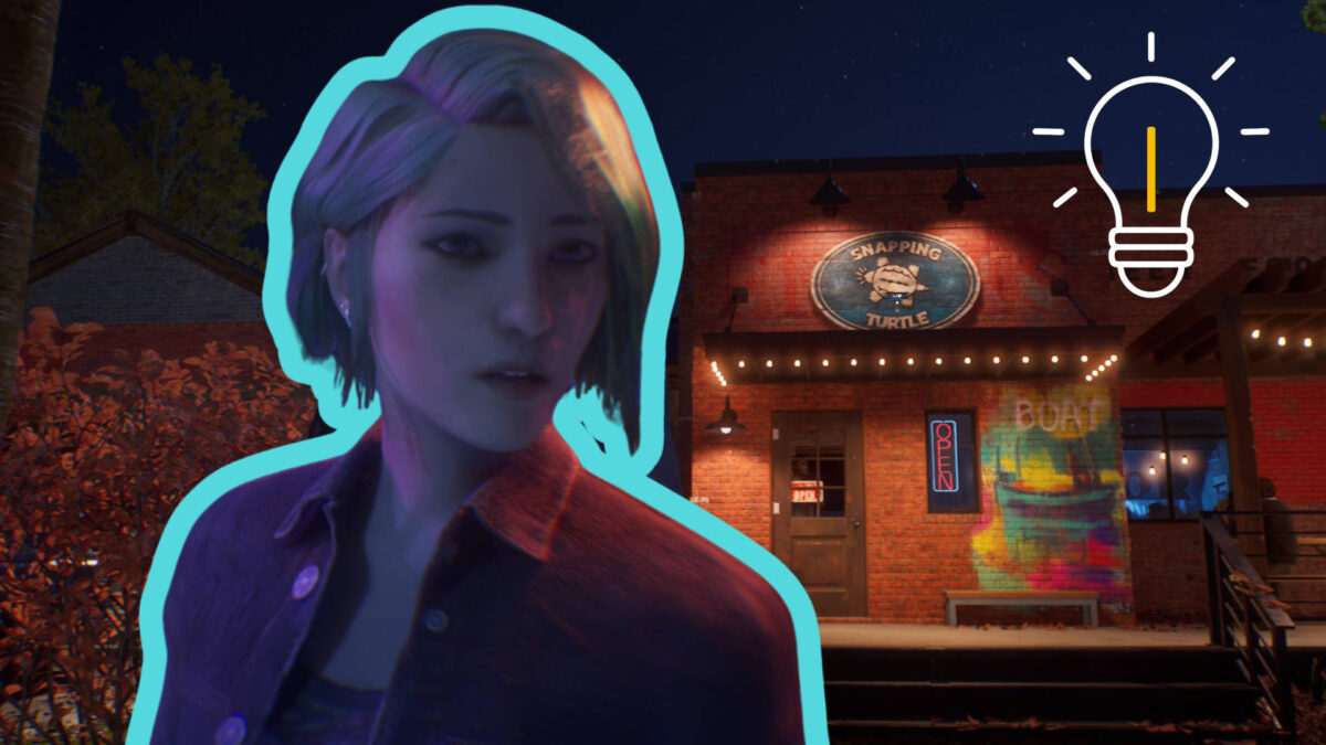 Chloe vor der Snapping Turtle Bar.