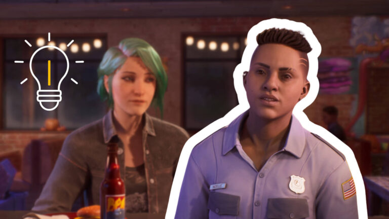 Noelle, daneben Chloe an der Bar.