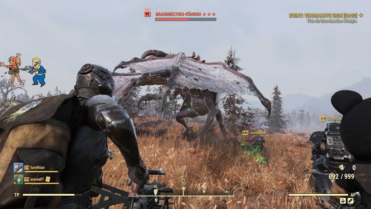 News Fallout 76 Mehrere Spielende greifen drachenartige Brandbestienkönigin mit Schusswaffen an