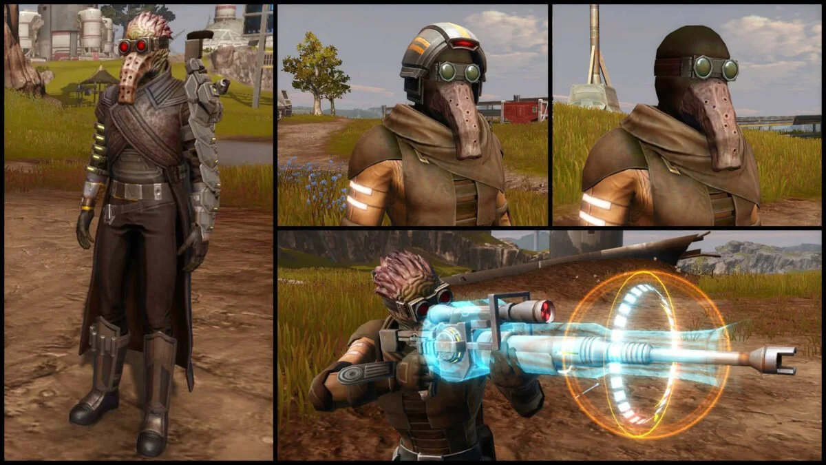 SWTOR Galactic Season Mehrere Ausrüstungsvarianten für Gefährten Altuur nebeneinander gestellt