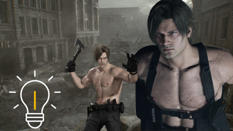 Leon oberkörperfrei in verschiedenen Posen.