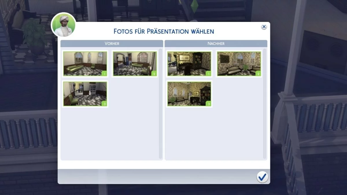 Sims 4 Traumhaftes Innendesign Auswahl von Vorher- und Nachher-Fotos