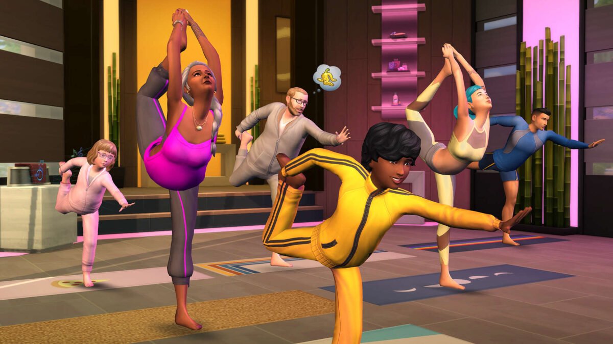 Sims 4 Wellness-Tag Guide Gemischte Yoga-Gruppe bei einem Kurs