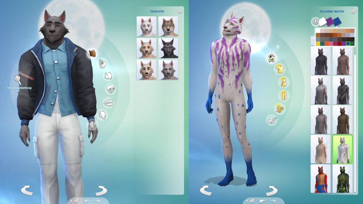 Sims 4 Werwölfe Create-a-Sim-Modus Einblick in die Erstellung eines Werwolf-Gesichts und -Körpers