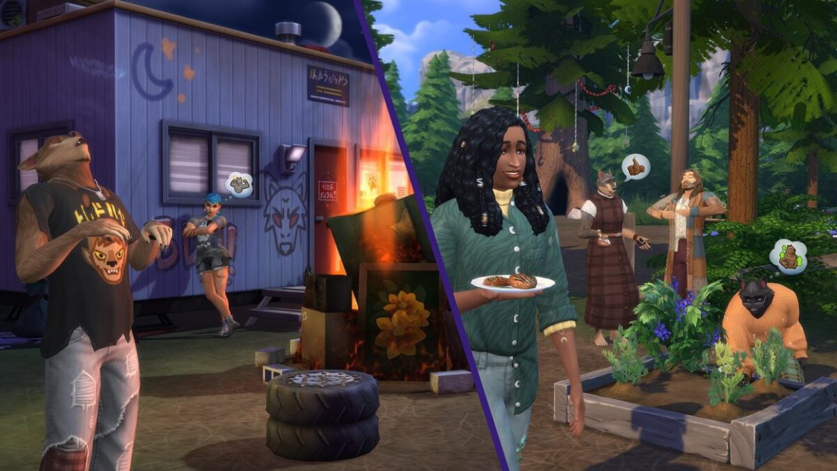 Sims 4 Werwölfe Rudel-Szenenbilder der Wildfangs und der Moonwood-Kommune