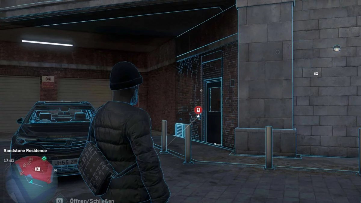 Watch Dogs Legion Operative scans buildings to find hackable objects